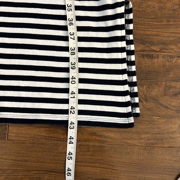 Vintage Calvin Klein Cotton Horizontal Striped Navy and White Dress, Sz. XL. - Picture 12 of 15